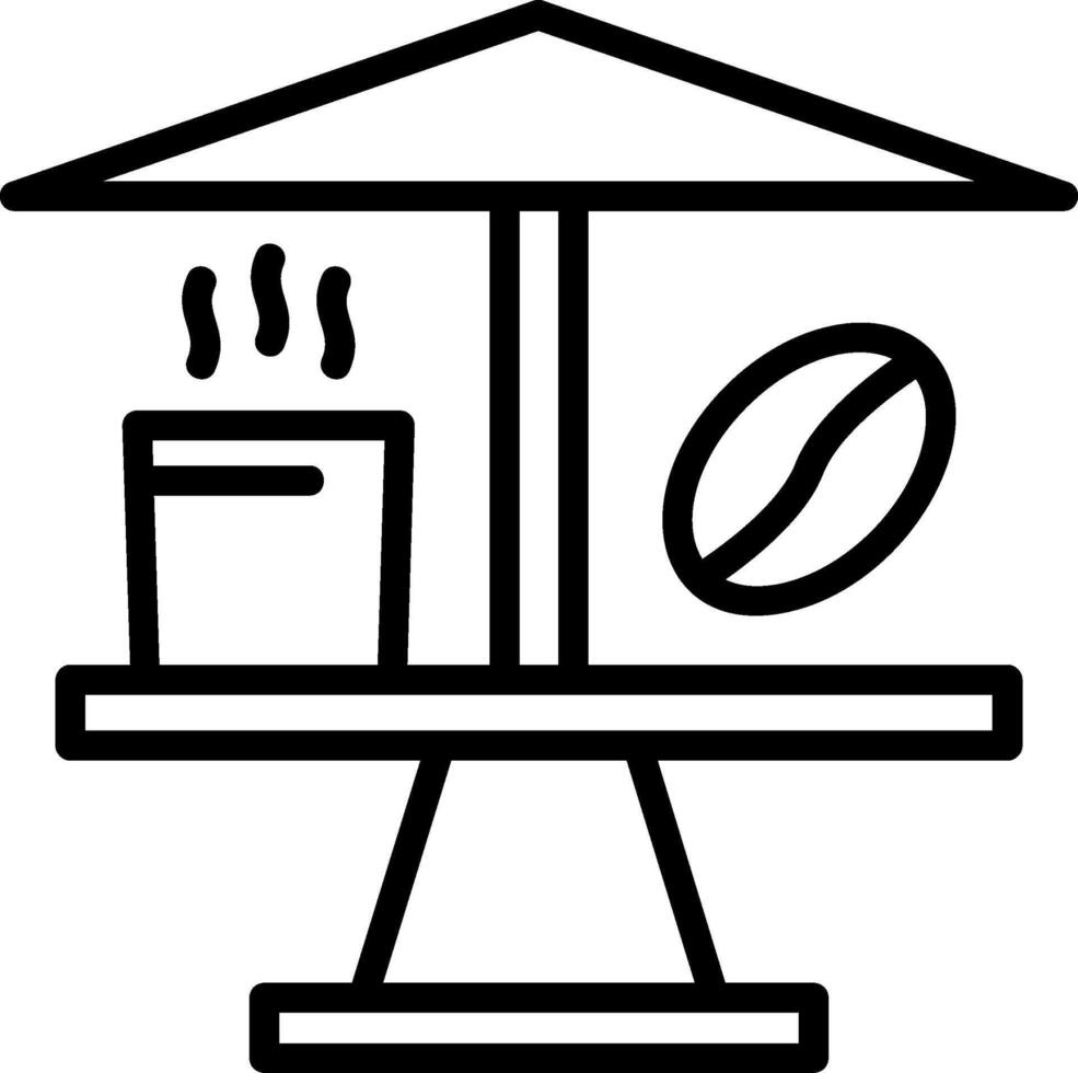 Coffee Terrace Line Icon vector