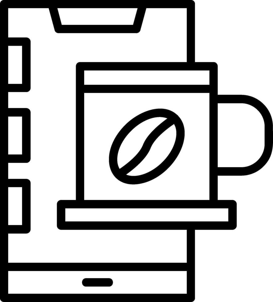 Coffee Mobile Line Icon vector
