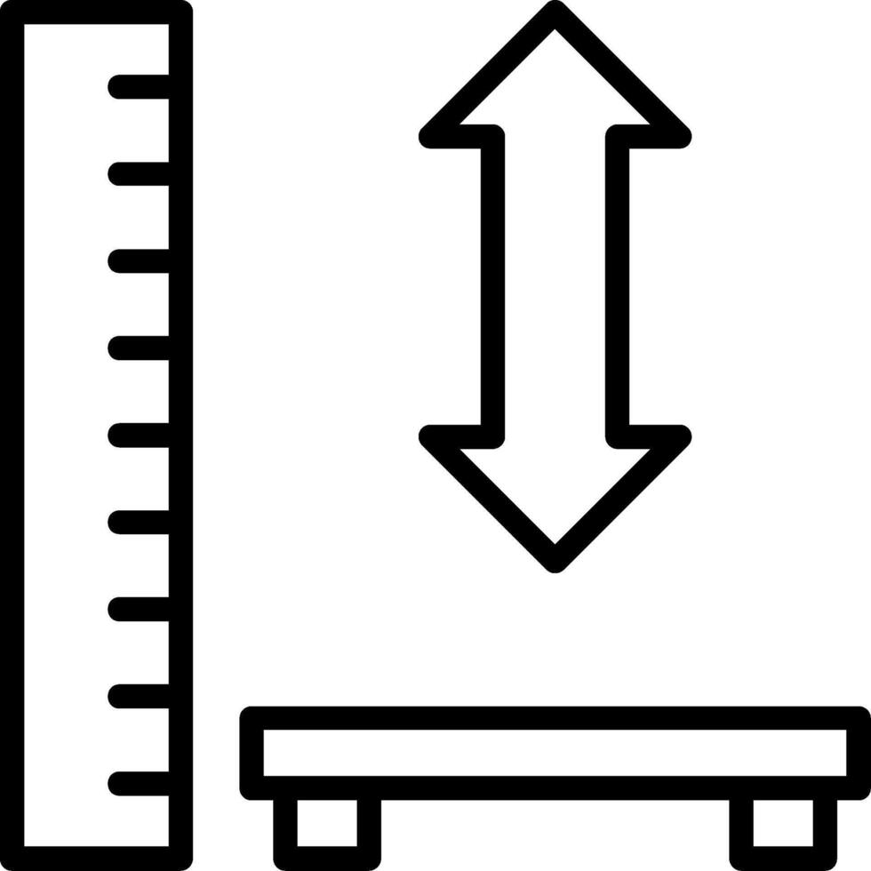 Height Check Line Icon vector
