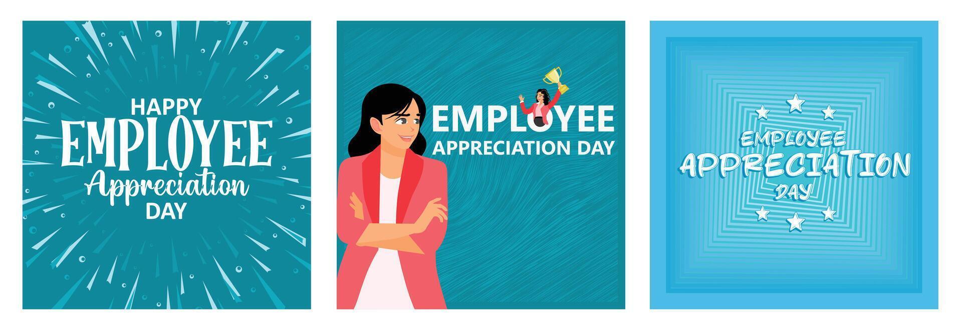 Celebrating employees on Appreciation Day with creative and festive illustrations. vector