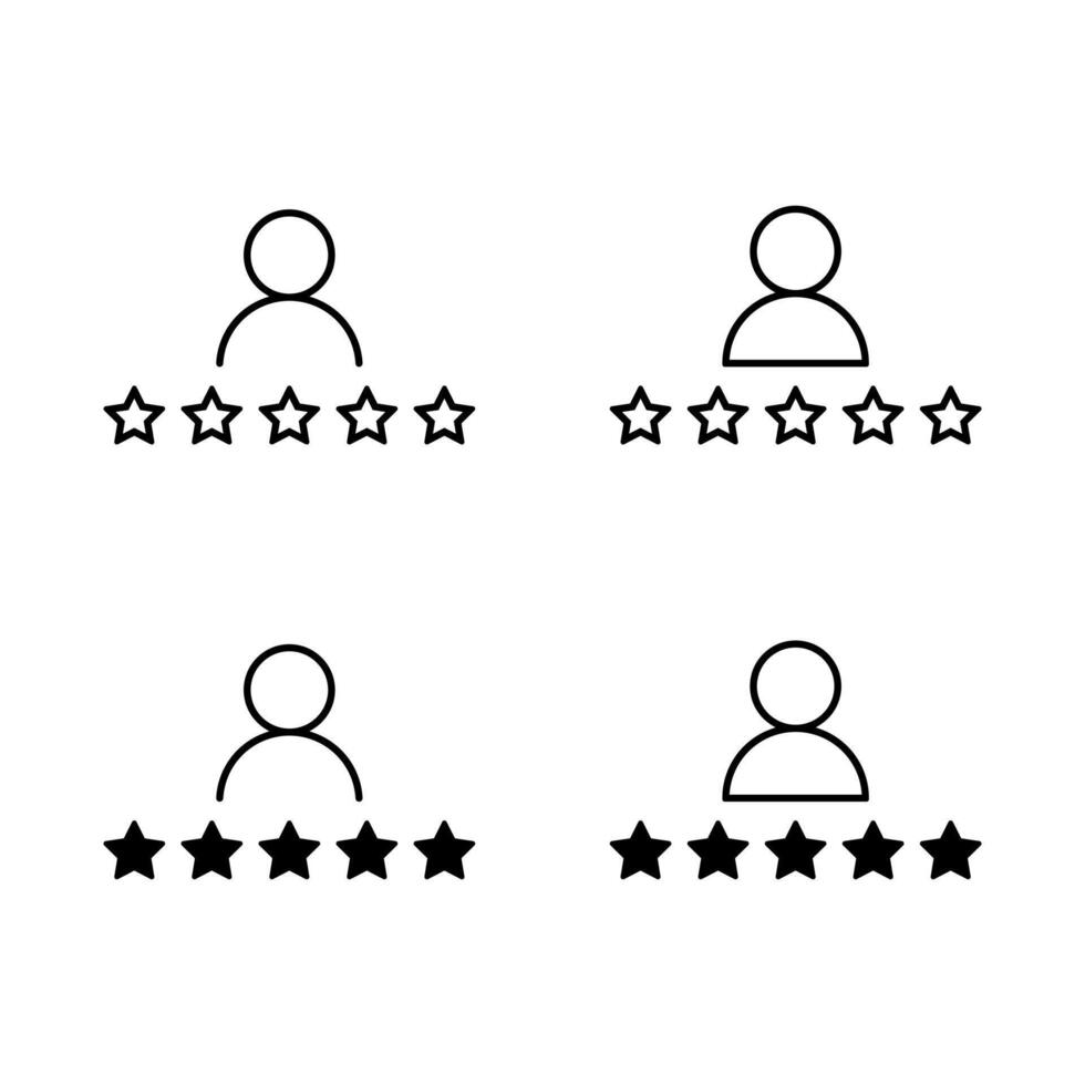 Customer review, feedback icon. Avatar profile with five star sign symbol vector