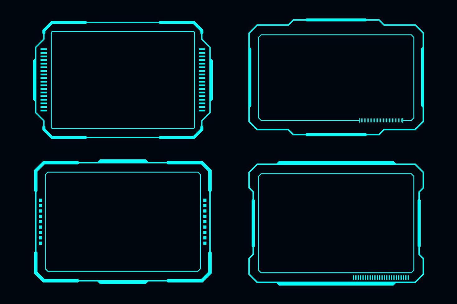 HUD frame technology futuristic interface ui element. vector
