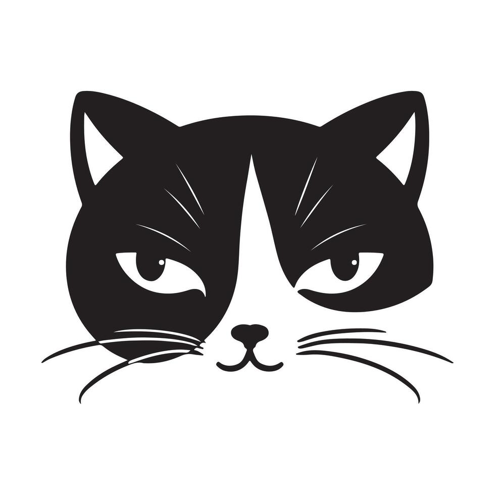 A Minimalist Cat Face Silhouette Designs for Inspiration vector