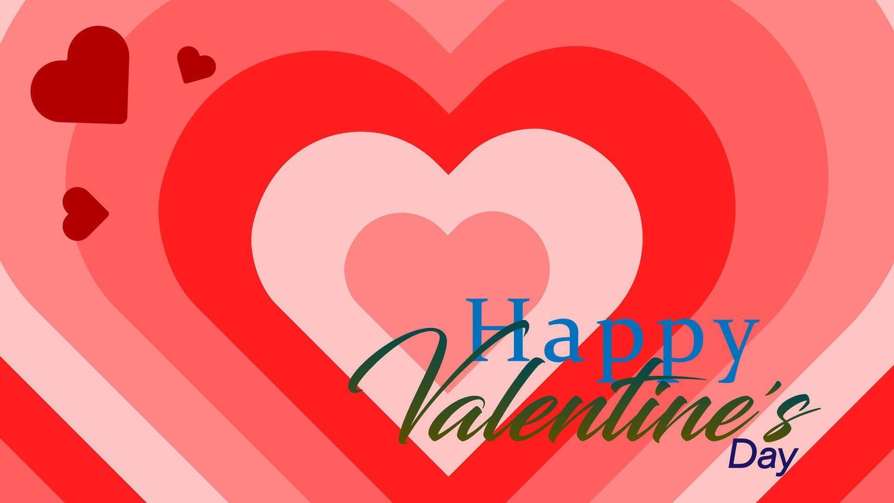 Creative concept of Happy Valentines Day web banner or header. Modern abstract art design with heart and geometric shapes. Template for celebration, ads, branding, banner, cover, label, poster, sale vector
