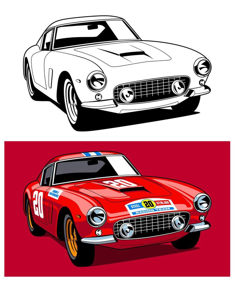 Steel Stalion Racing Car Illustration vector