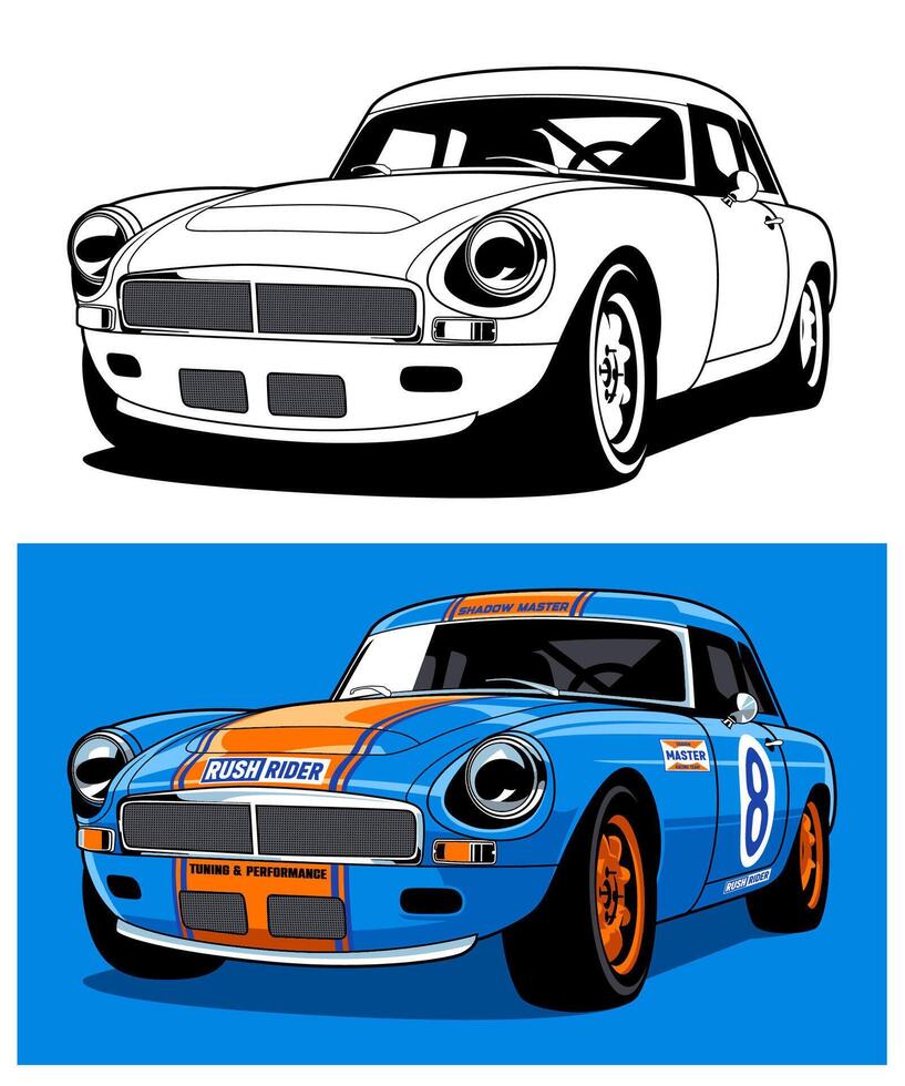 Rush Rider Racing Car Illustration vector