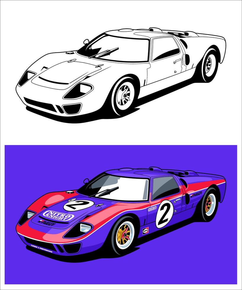 Nitro Knight Racing Car Illustration vector