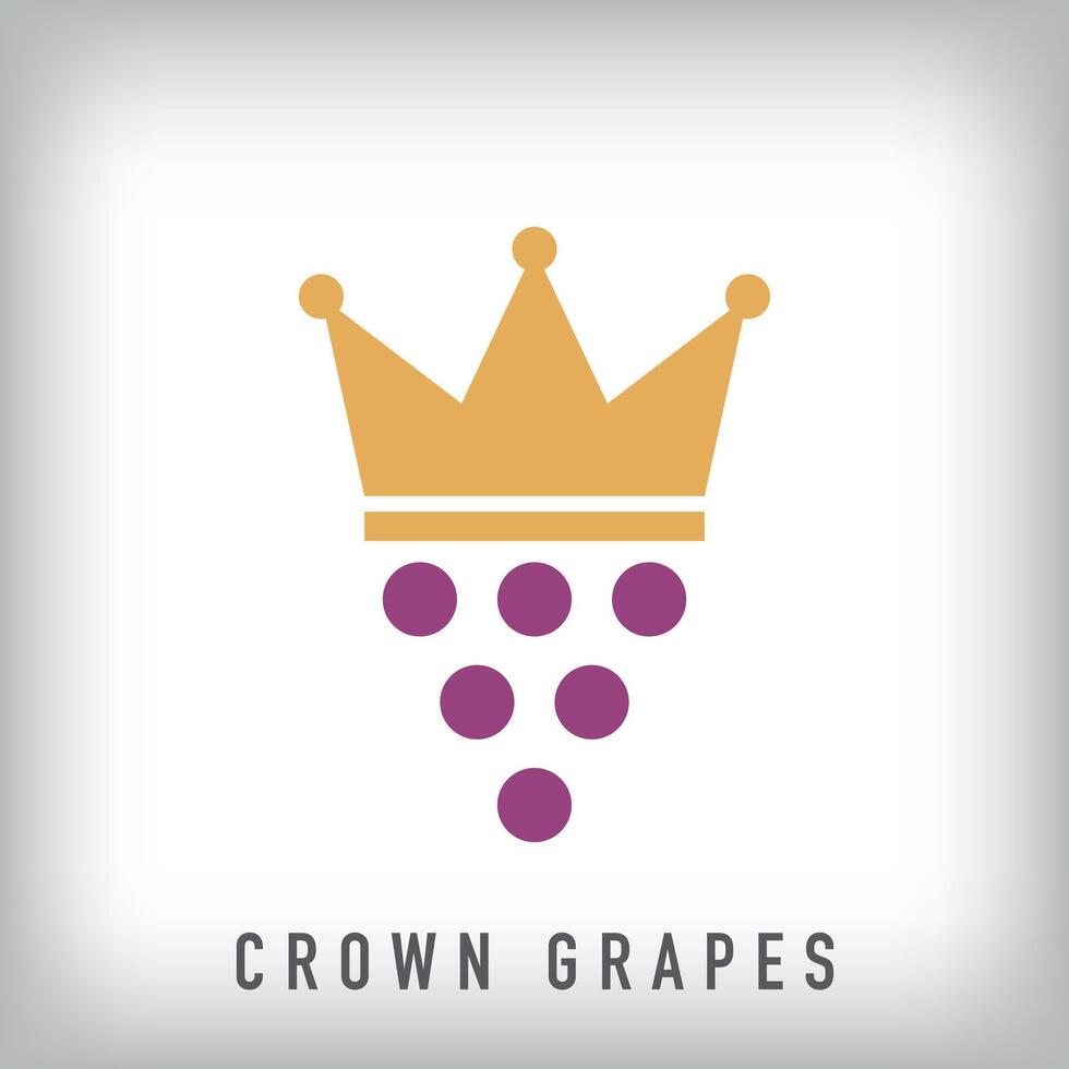 Crown and grape grains logo. Uniquely designed color transitions. Idea logo template moving towards the top. vector