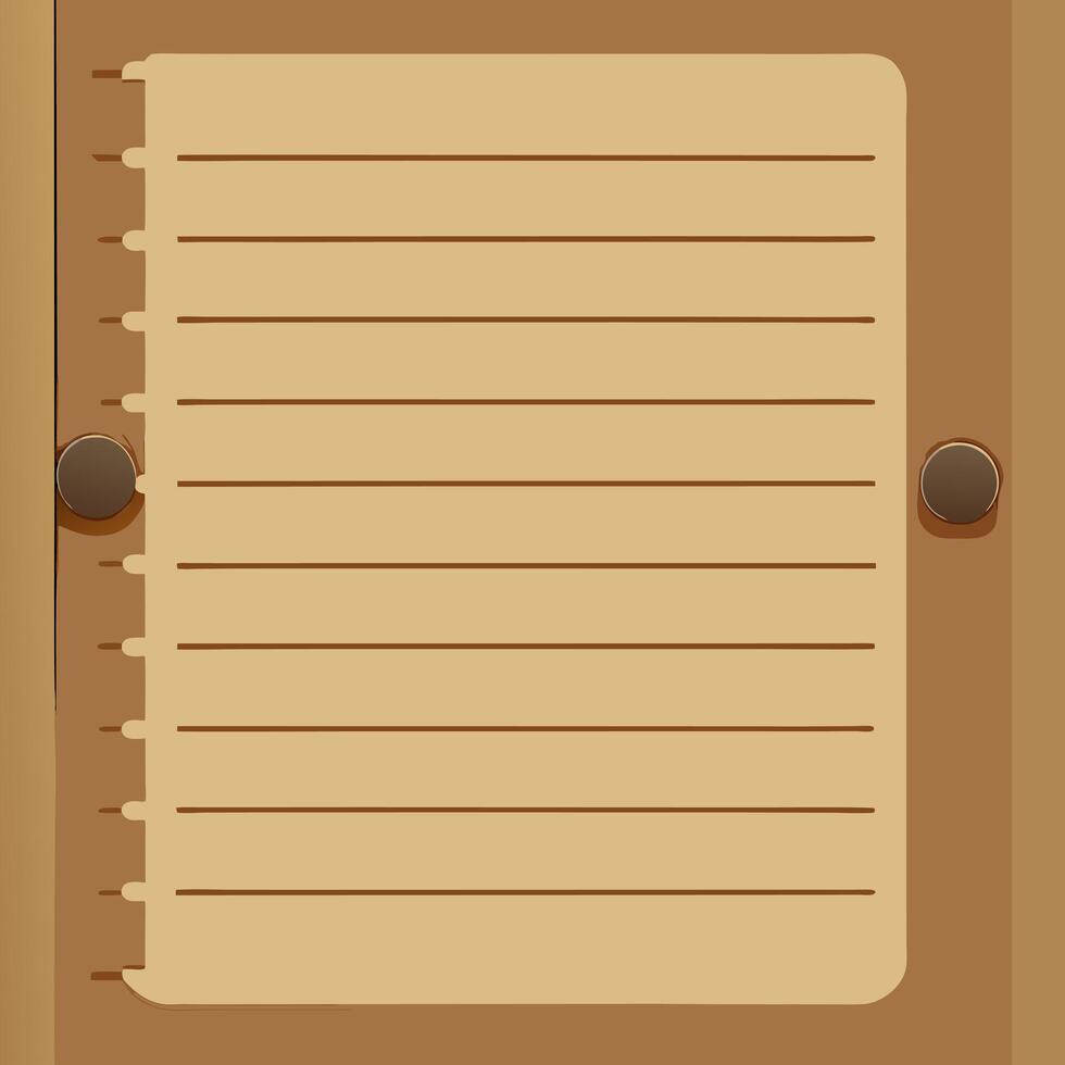 Old notebook sheet. vector