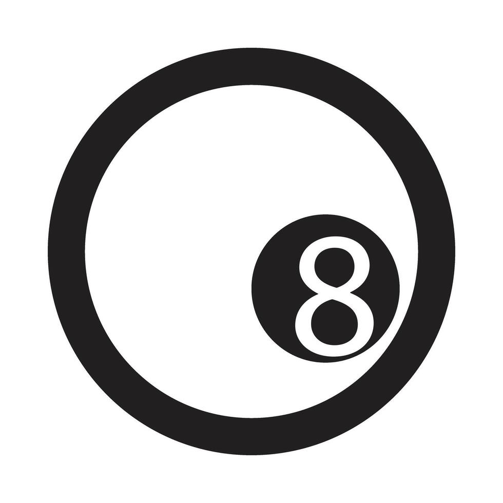 a black and white logo of an eight ball vector