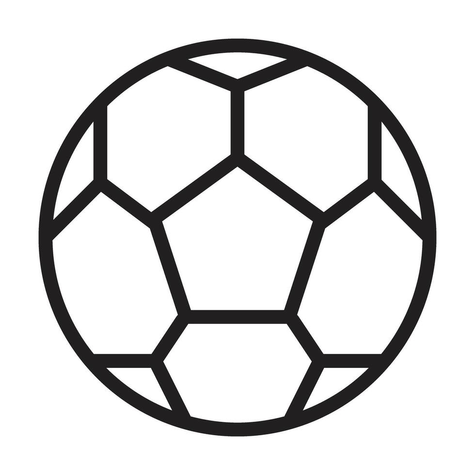 a soccer ball is shown in a black and white line drawing vector