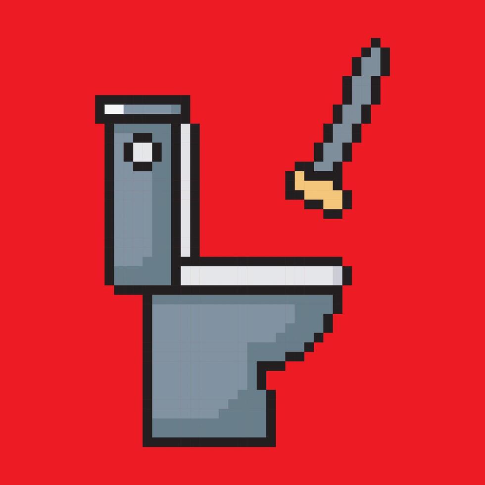 pixel art toilet, vector