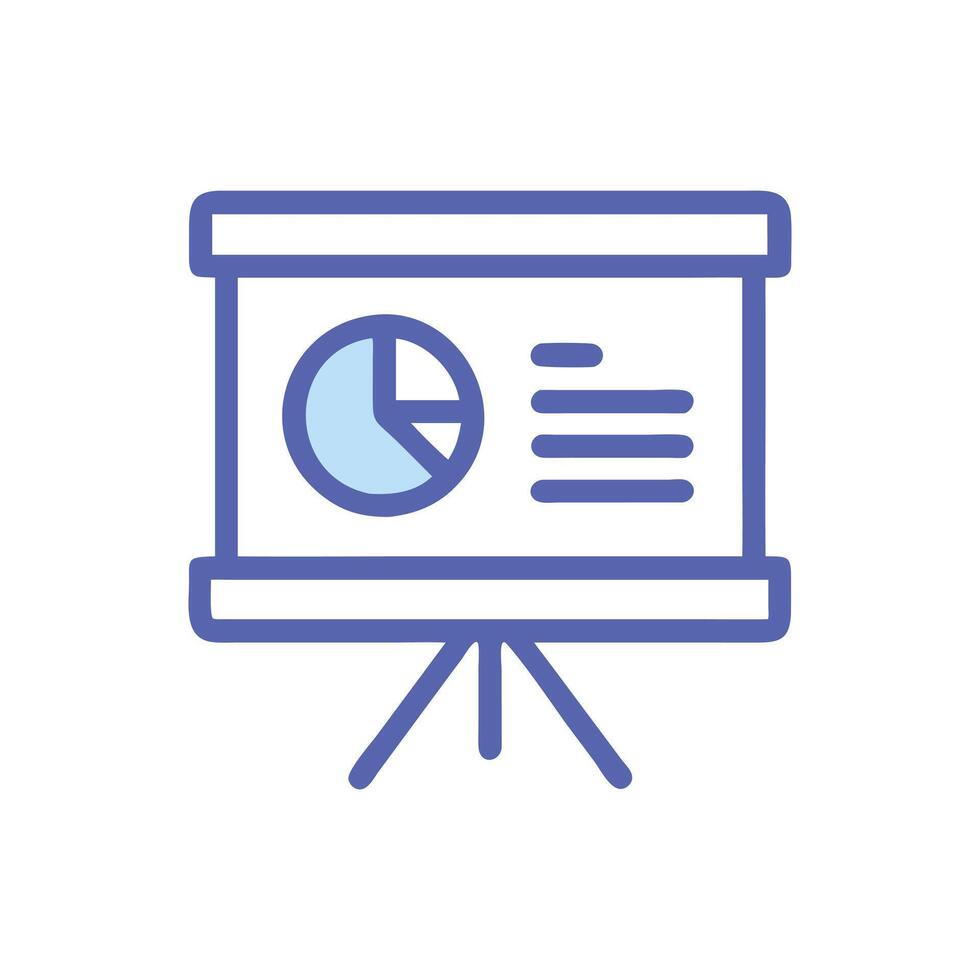 Mock up chart slide show presentation on display vector