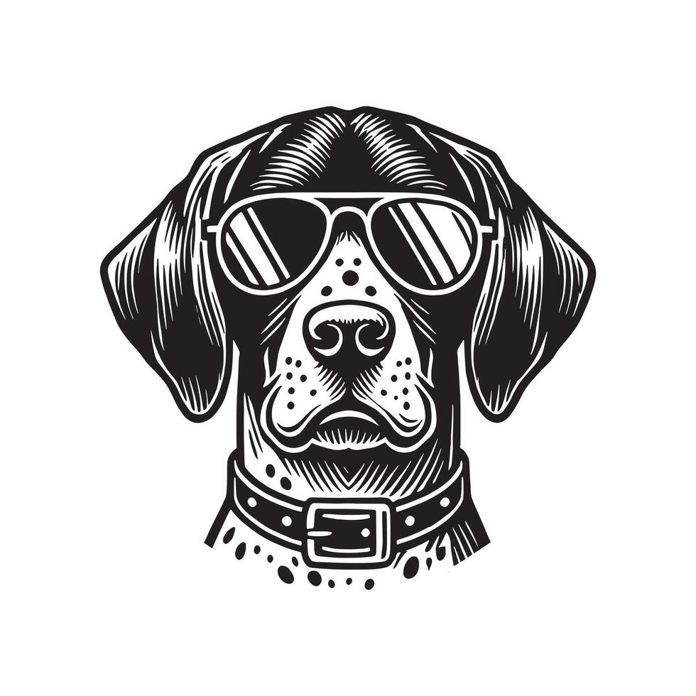 German Shorthaired Pointer Wearing Sunglasses Dog vector