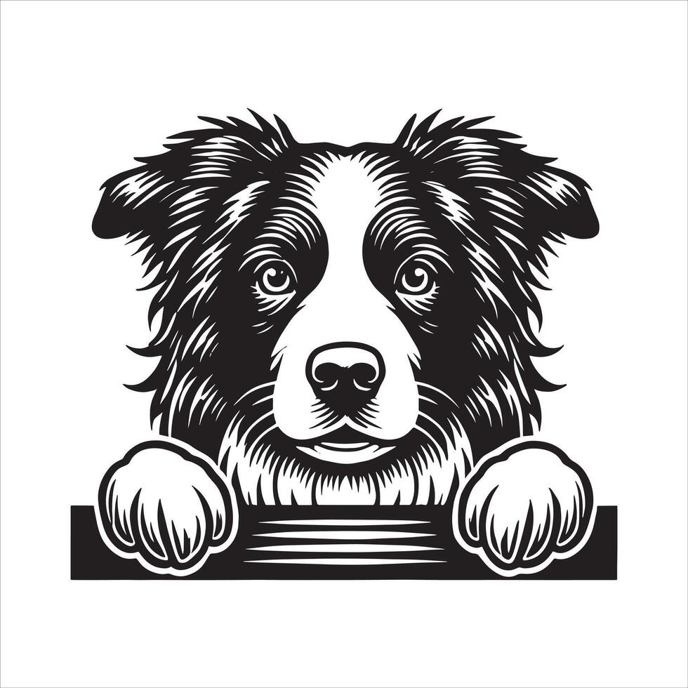 Cute border collie dog winking eye cartoon vector