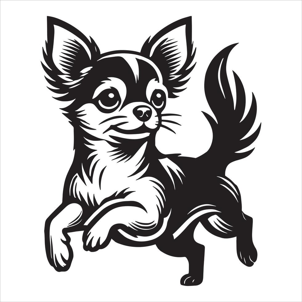 Chihuahua dog with large expressive eyes and a curious expression vector