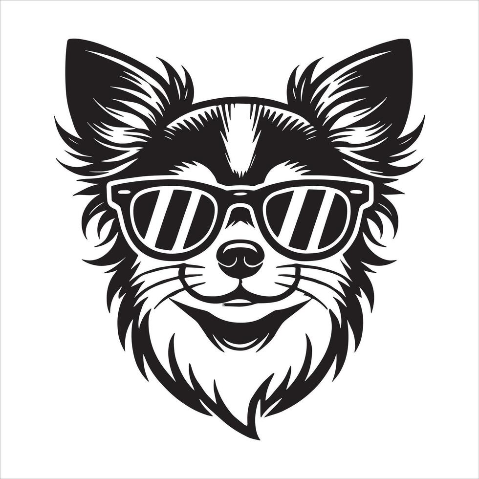 Chihuahua Sunglass on transparency background vector