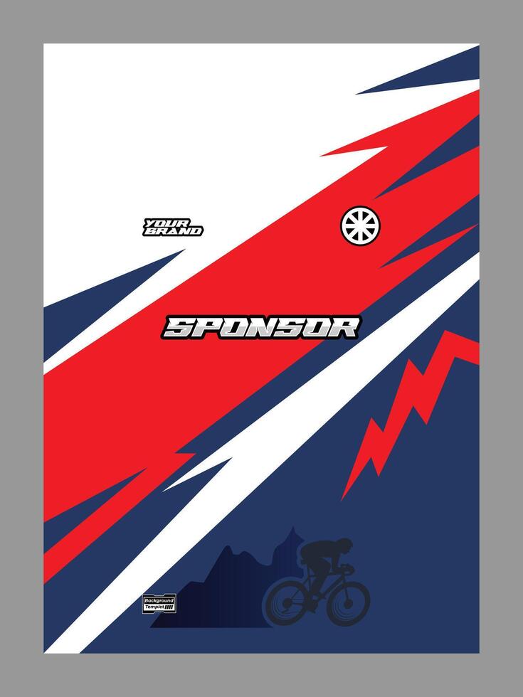 A red, white, and blue racing jersey uniform of a professional cycling or motorsports team vector