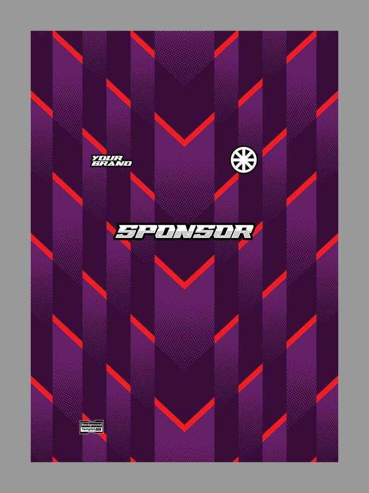 A purple and red abstract jersey design with geometric patterns vector