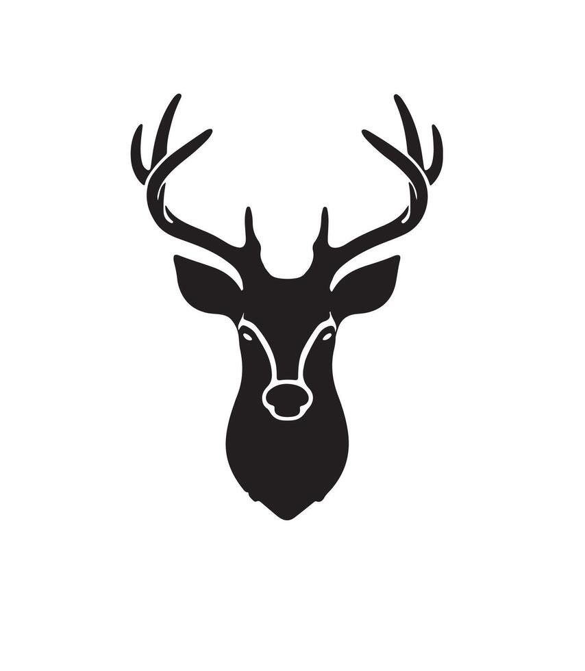A striking deer head silhouette, defined by its elegant antlers and refined features, symbolizing grace, strength, and the wilderness spirit vector