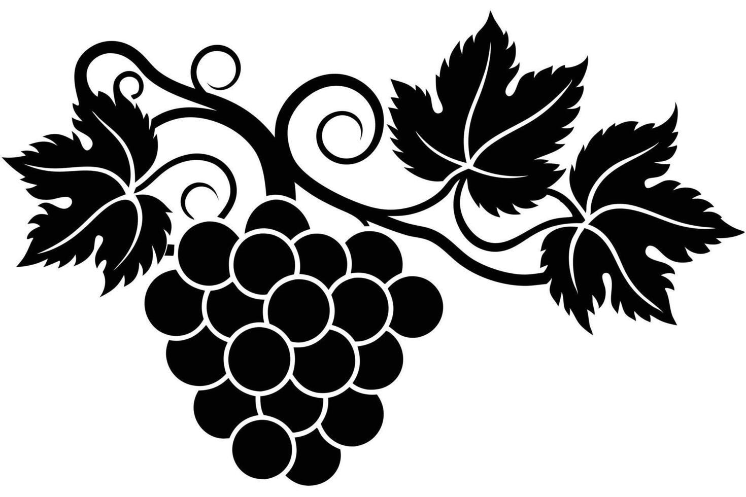 Grapes silhouette black icon design vector