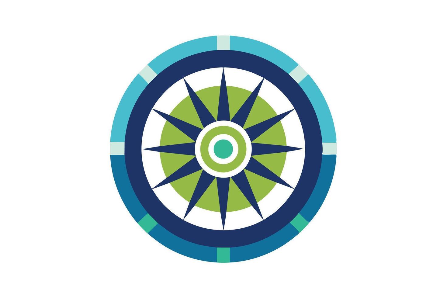 Colorful Compass Icon Illustration vector