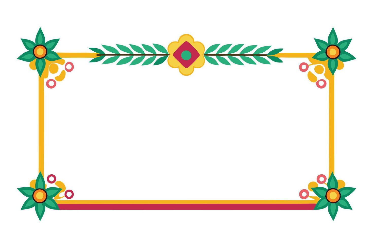 Hand drawn spring floral frame vector