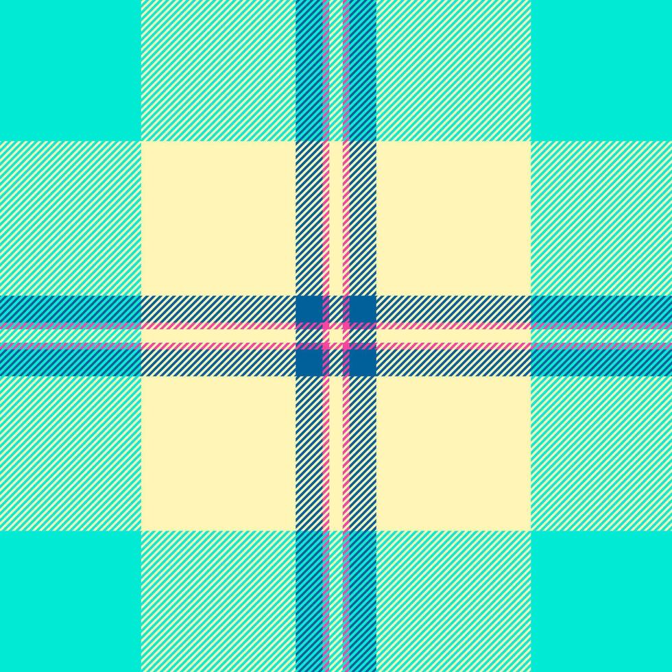 Korean plaid seamless fabric, 50s tartan textile background. December pattern check texture in light and bright colors. vector