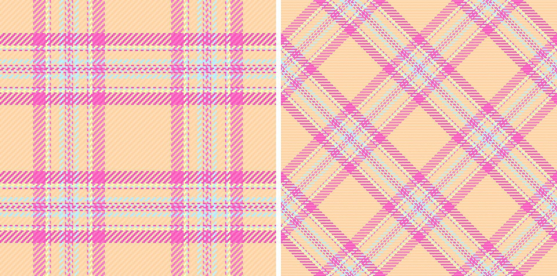 seamless pattern of texture plaid check with a textile fabric background tartan. Set in favorite colors for luxurious bed linens. vector