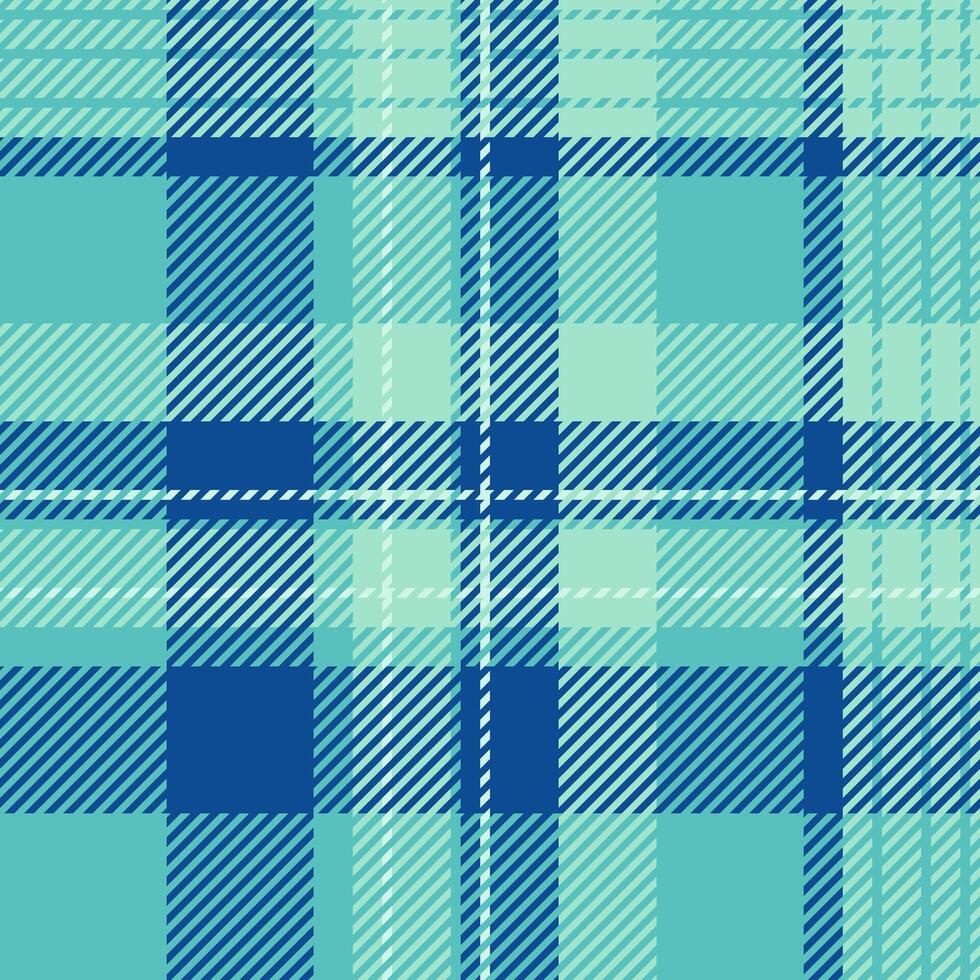 Shape textile background seamless, genuine fabric check texture. Packing pattern tartan plaid in light and teal colors. vector