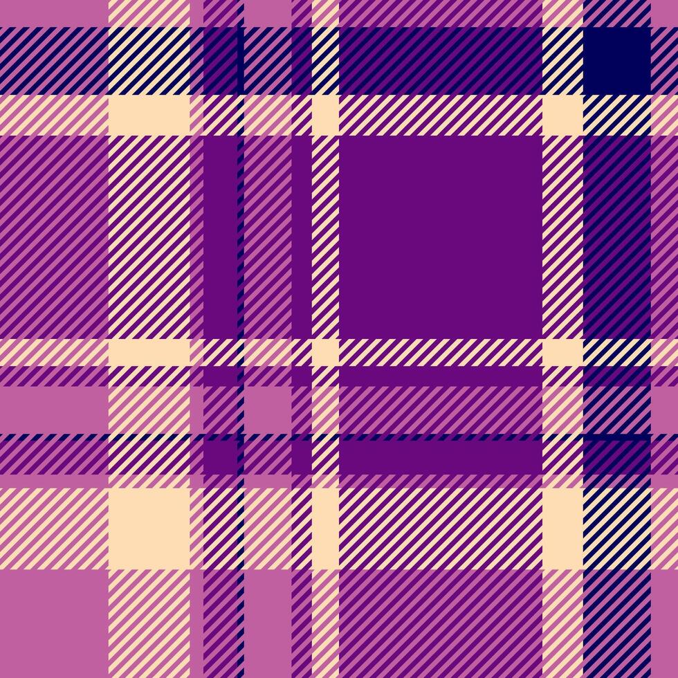 Stylish purple and beige plaid pattern. Perfect for fashion, textile, and website backgrounds. Vibrant colors and a classic design make it versatile for various projects. Download now vector