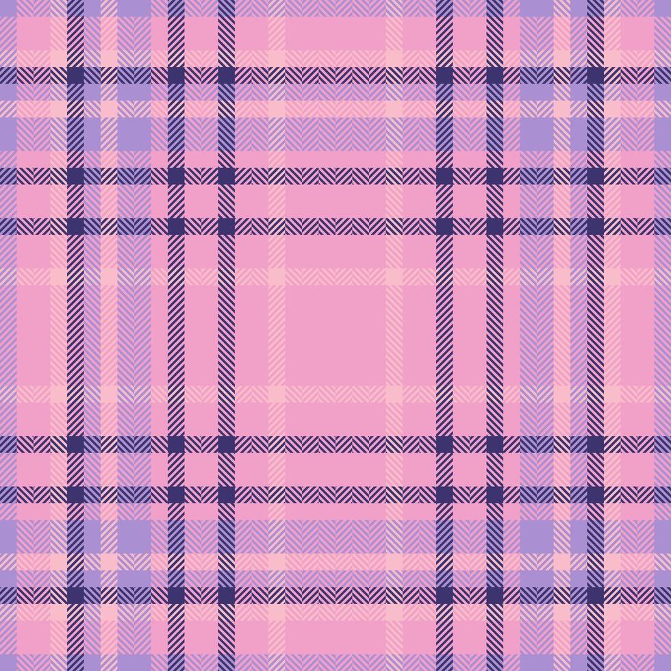 Pretty pastel pink and purple plaid pattern. Perfect for textile design, wallpaper, or fashion projects. Subtle herringbone details add visual texture. Ideal for feminine and stylish branding. vector