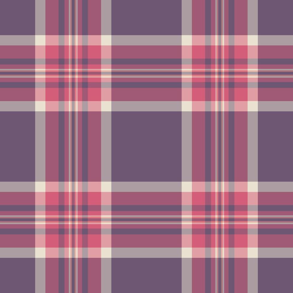 Graph tartan check seamless, geometrical pattern textile plaid. Contemporary fabric background texture in pastel and pink colors. vector