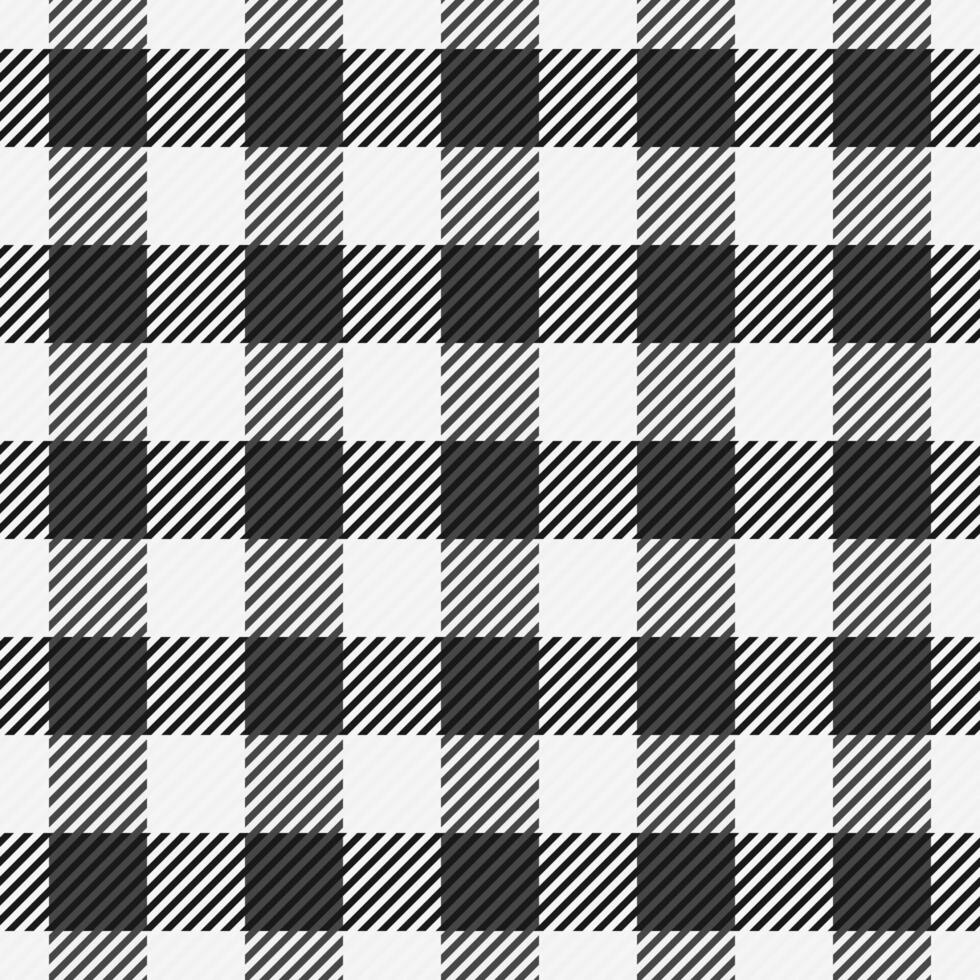 Famous seamless textile plaid, hippy fabric background tartan. Lovely check texture pattern in white and black colors. vector