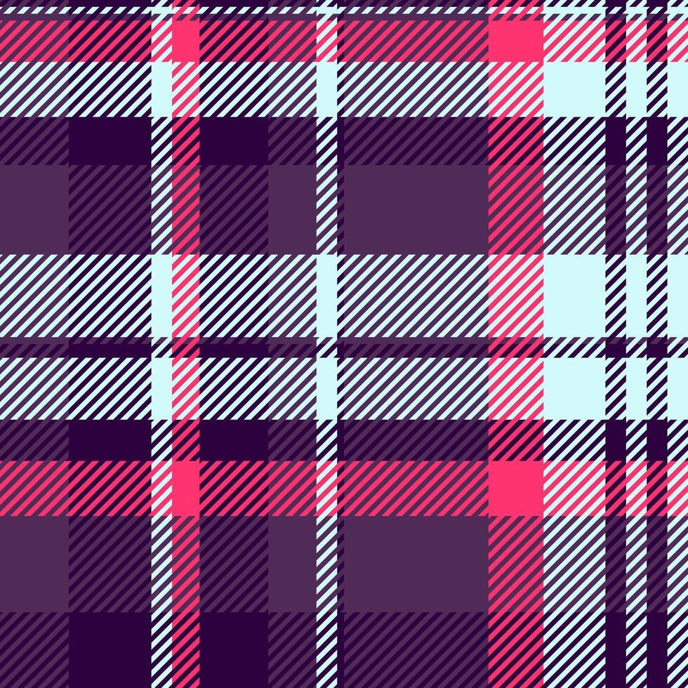 Fade check seamless textile, open fabric tartan . Classical texture plaid background pattern in purple and dark colors. vector