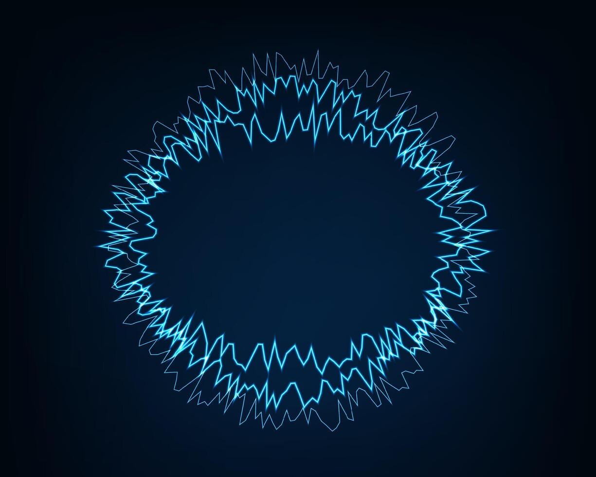 Abstract background round electric light. Spark flash effect. Bright curved line. Neon glowing curves. vector