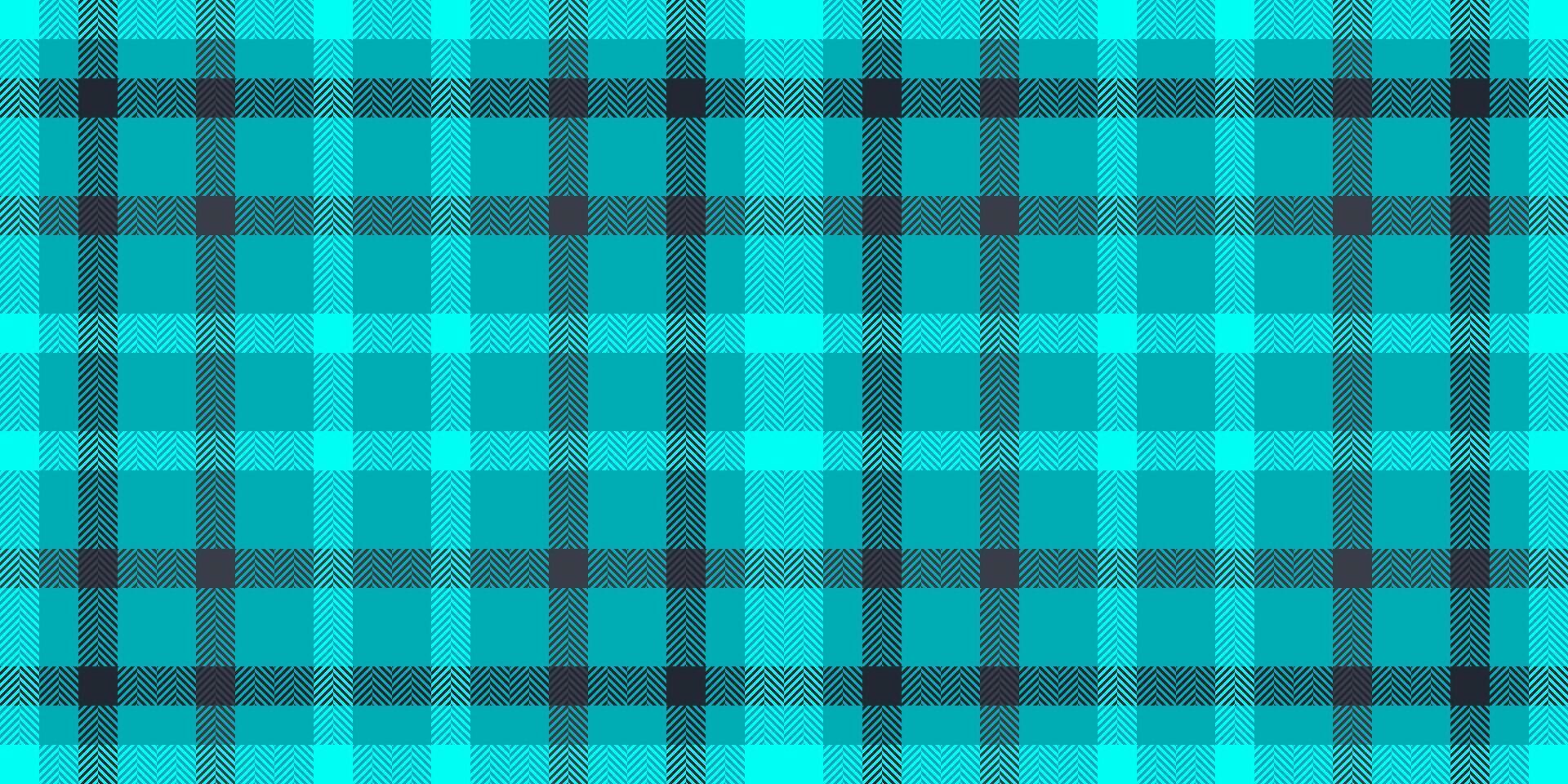 Dress fabric background , couch texture plaid pattern. Collage check textile tartan seamless in cyan and dark colors. vector