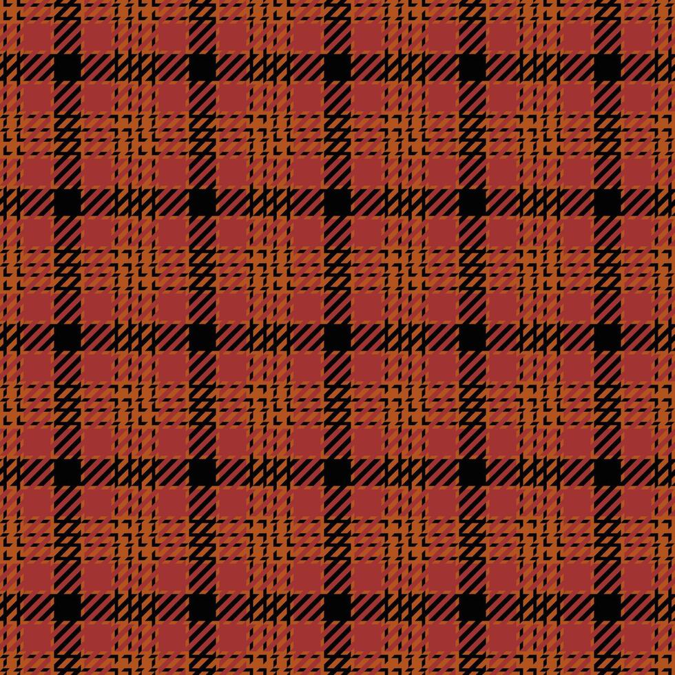 Network plaid fabric texture, pillow background textile. Striped pattern check seamless tartan in orange and black colors. vector