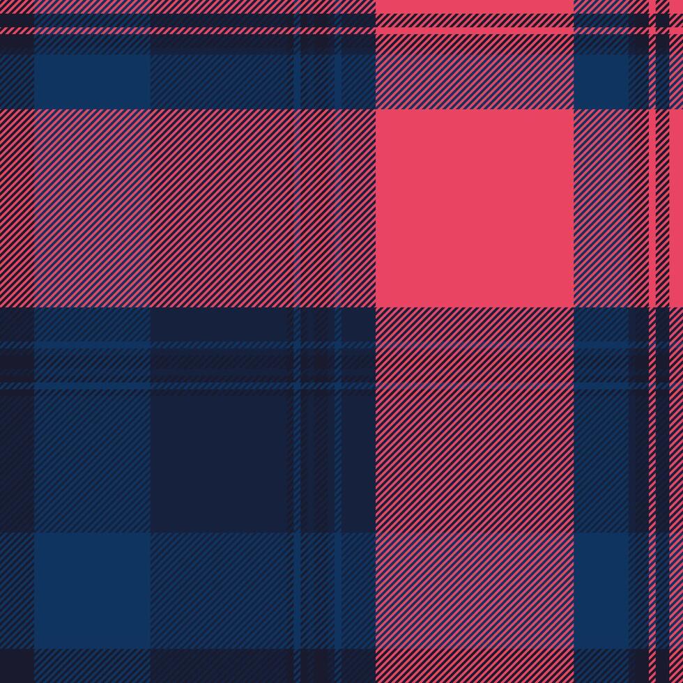 Stylish coral and navy blue plaid pattern. Perfect for textile designs, website backgrounds, or fashion projects. The bold, geometric design offers a modern and versatile aesthetic. vector