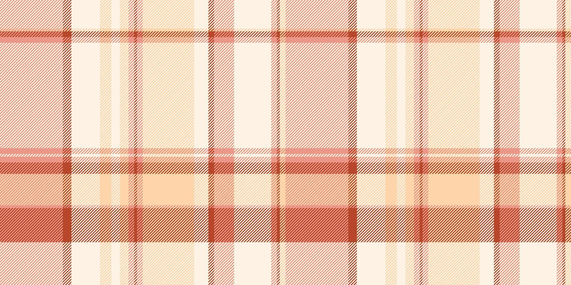 Garment fabric plaid, celtic tartan seamless textile. Other background pattern texture check in red and old lace colors. vector