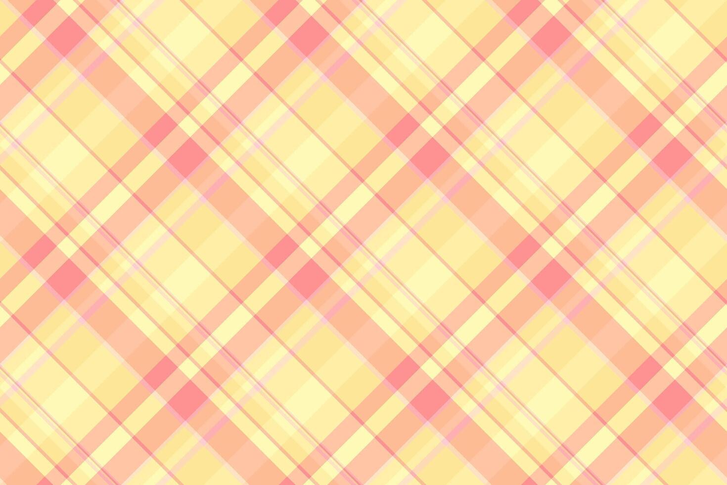 Nyc seamless textile tartan, sixties check background pattern. Lady fabric texture plaid in orange and yellow colors. vector