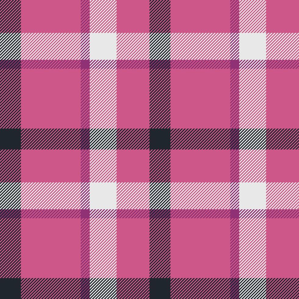 Sale fabric check pattern, structure texture tartan seamless. Ethnicity textile plaid background in pink and white colors. vector