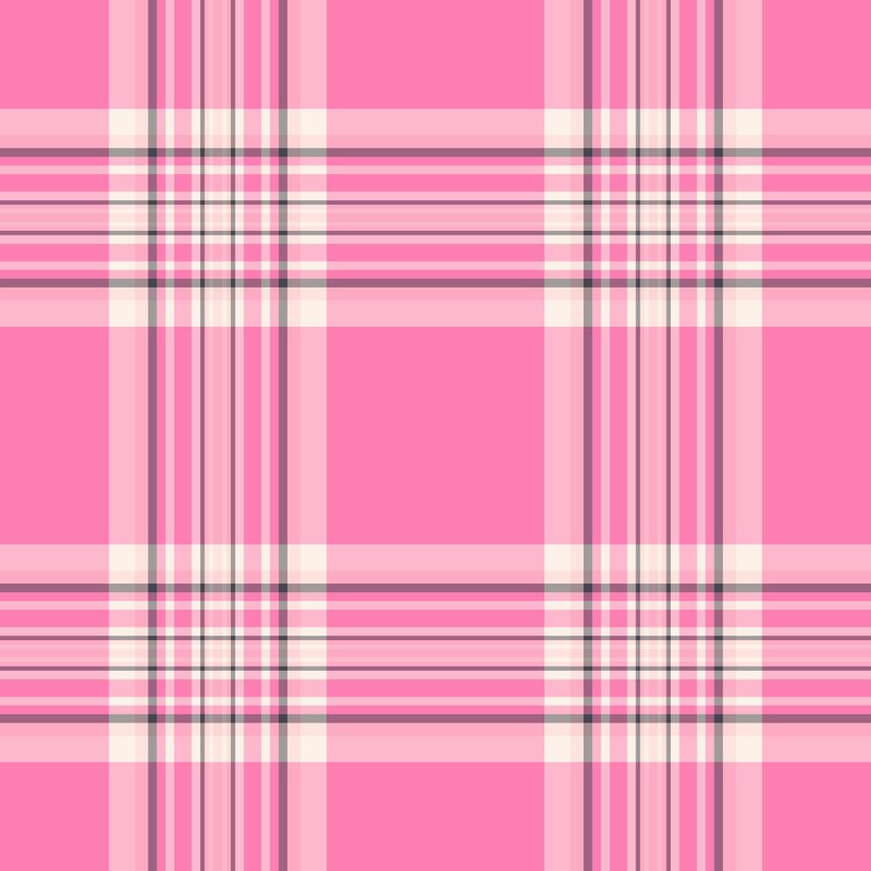 Group plaid check seamless, stationary fabric texture. Real tartan background textile pattern in light and pink colors. vector