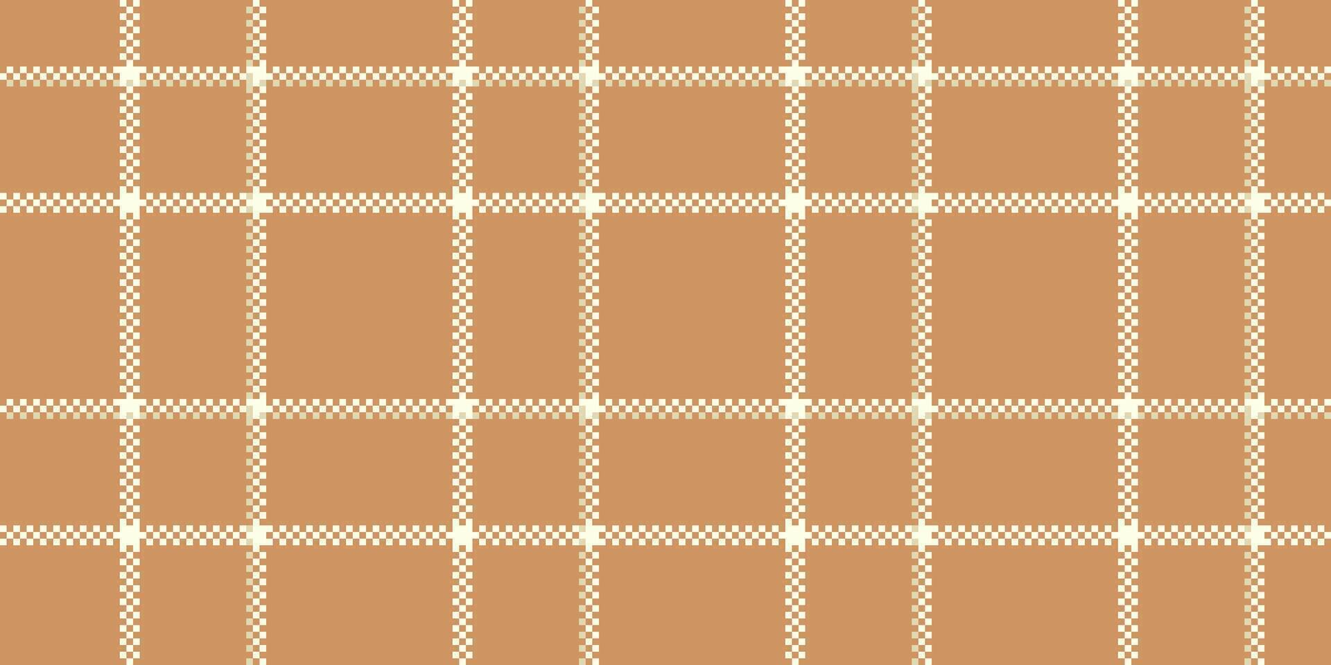 Crease tartan plaid, man background texture textile. Antique fabric seamless check pattern in orange and light colors. vector