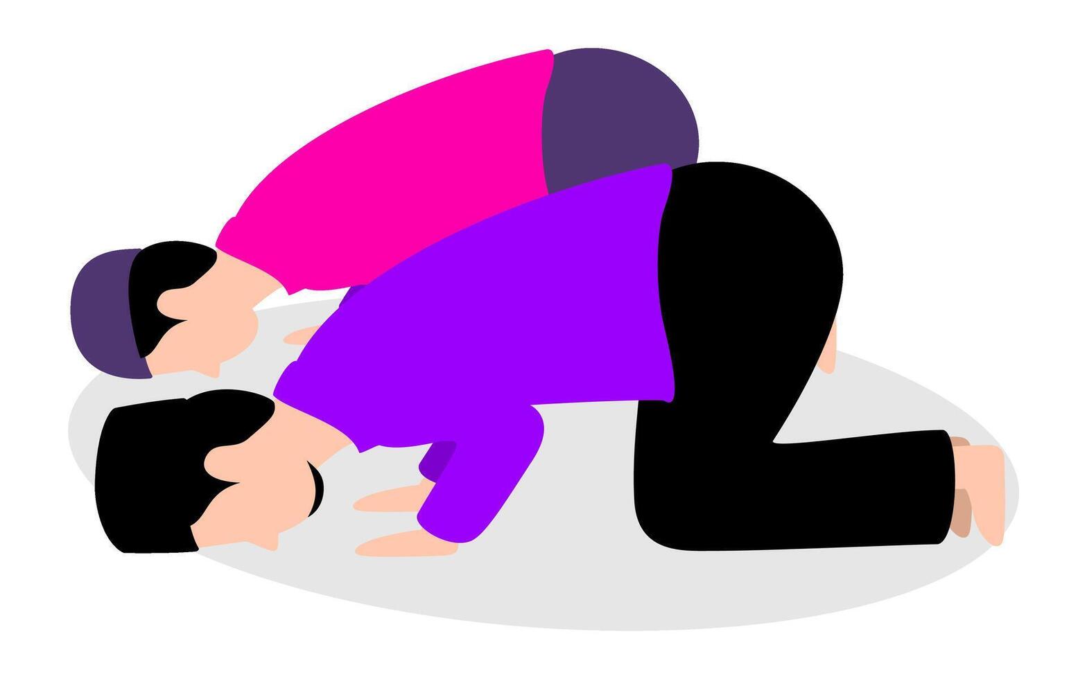 Flat Illustration Sujud During Praying vector