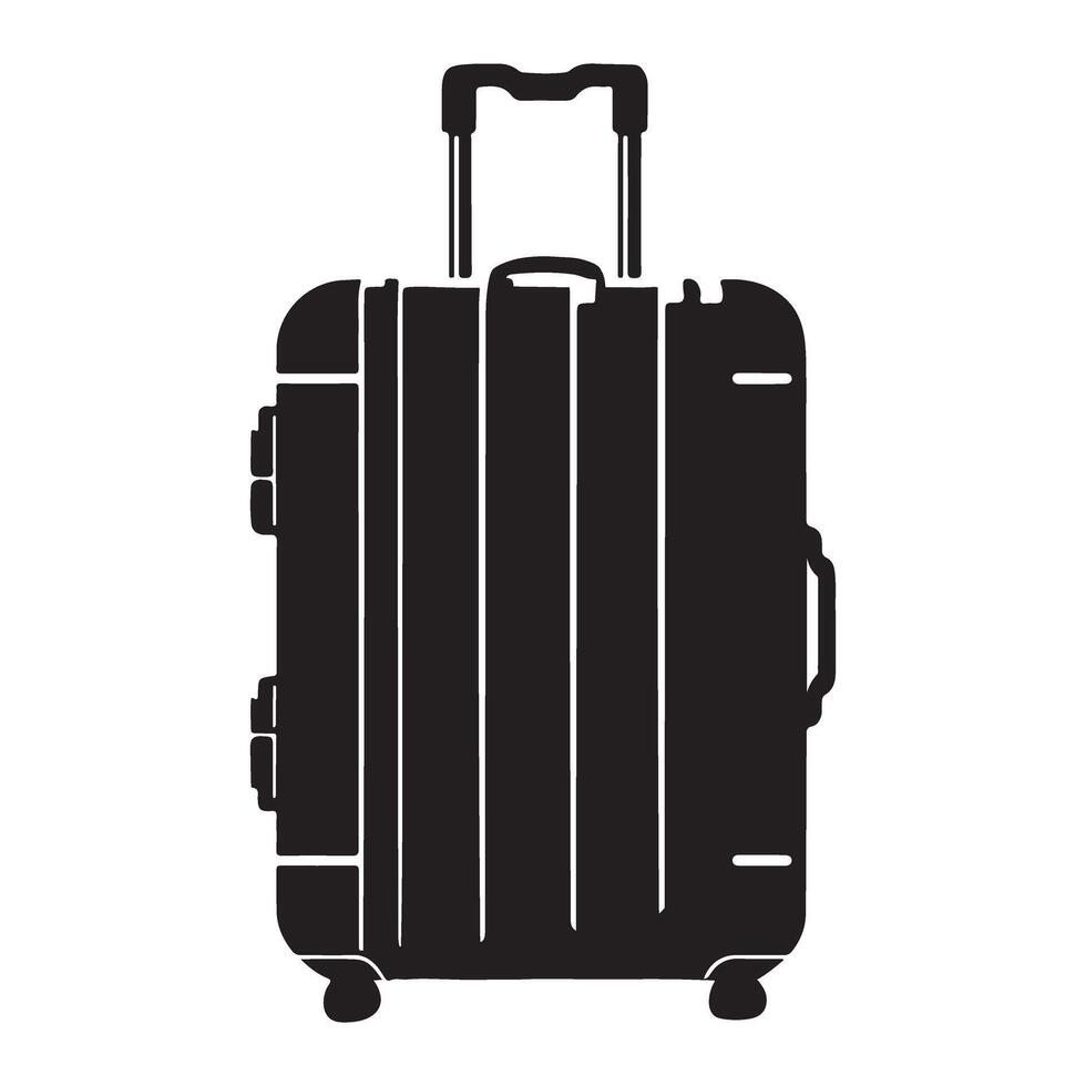 Rolling Suitcase Silhouette Icon for Travel vector