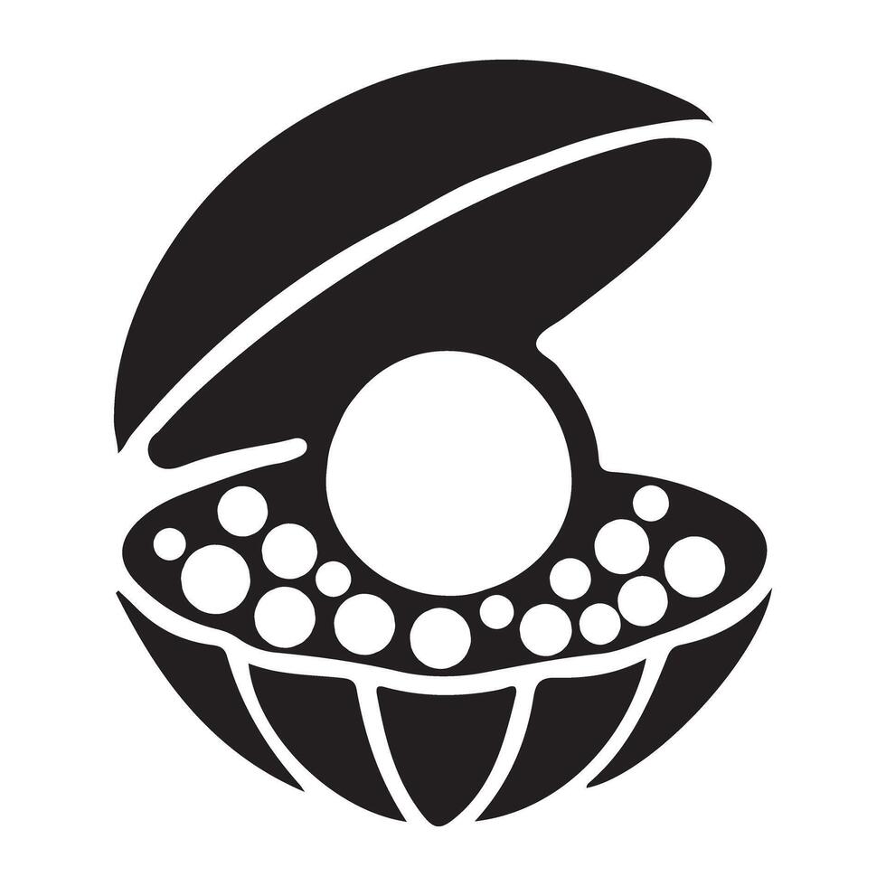 Elegant Pearl and Shell Silhouette Illustration vector