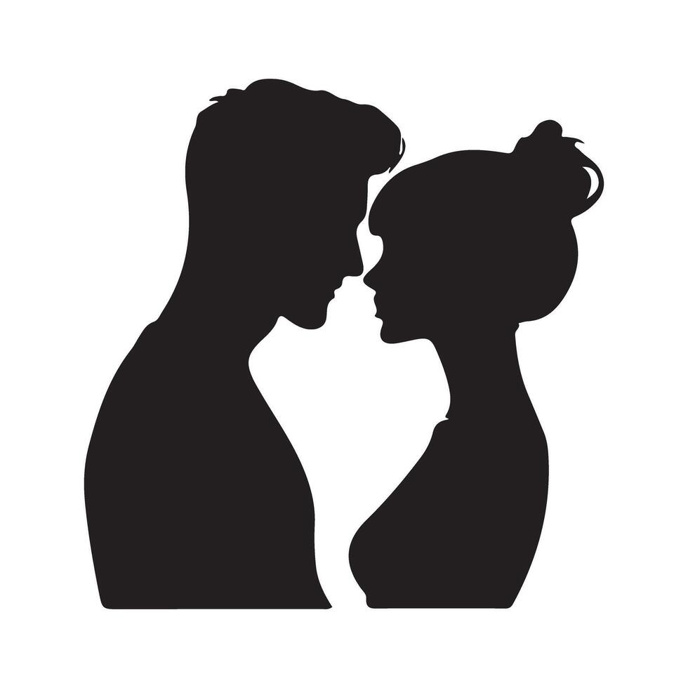 Silhouette of a Romantic Couple Illustration vector