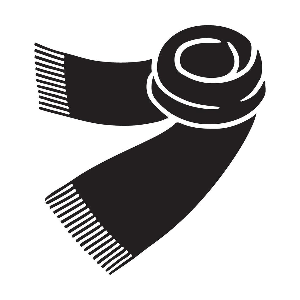 Warm Winter Scarf Silhouette Illustration vector