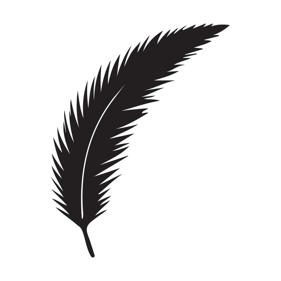 Elegant Black Silhouette Feather Illustration vector